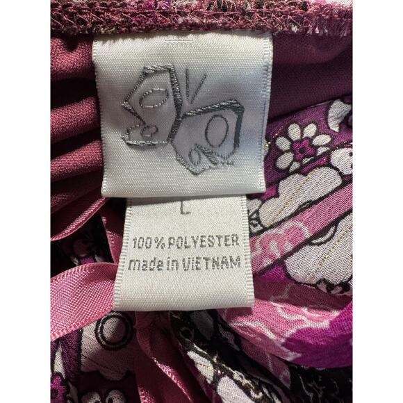 Y2K Fairy Grunge Boho Paisley Floral Tank Top Sz L Sheer Overlay Retro Ribbon - Picture 4 of 6